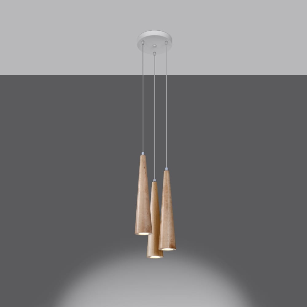 Suspension conique en bois, L: 20cm — vue 4