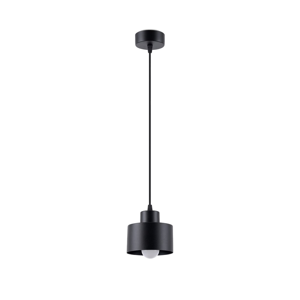 Lampe suspendue acier noir H 120 cm