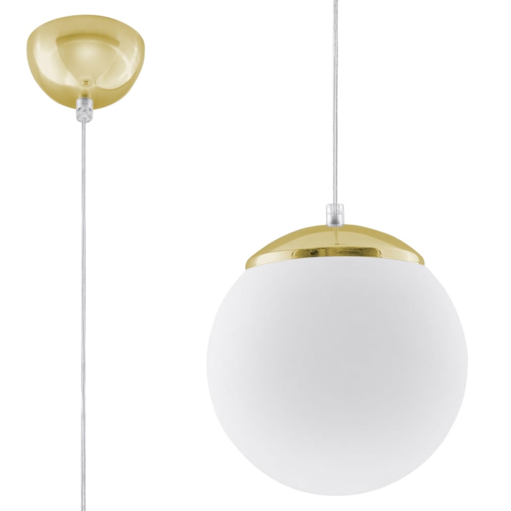 Sollux Lighting Pendelleuchten aus Stahl/Glas in Weißes Gold style classic chic Gelb Stahl