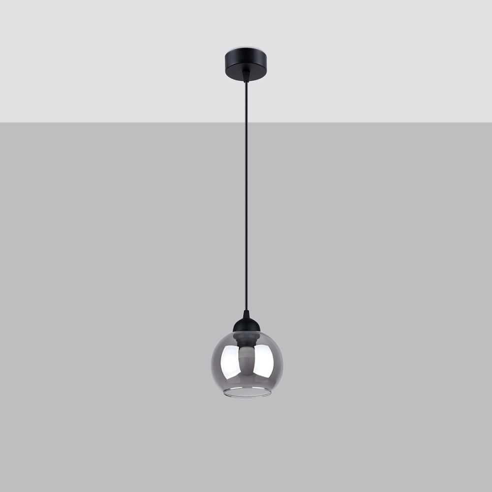 Suspension ronde en métal, noir L: 15cm — vue 3