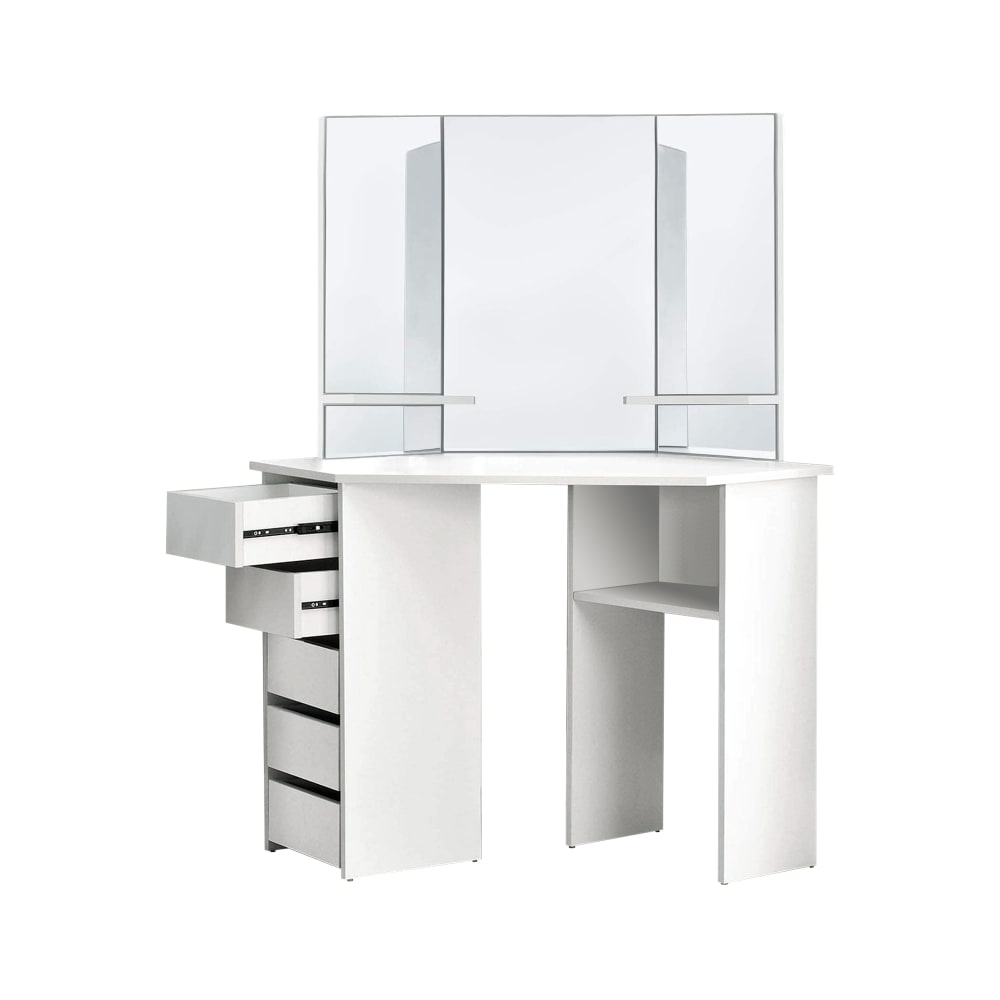 Tocador 3 espejos, blanco, 110x141,5x54 cm, aglomerado mdf - Maisons du Monde
