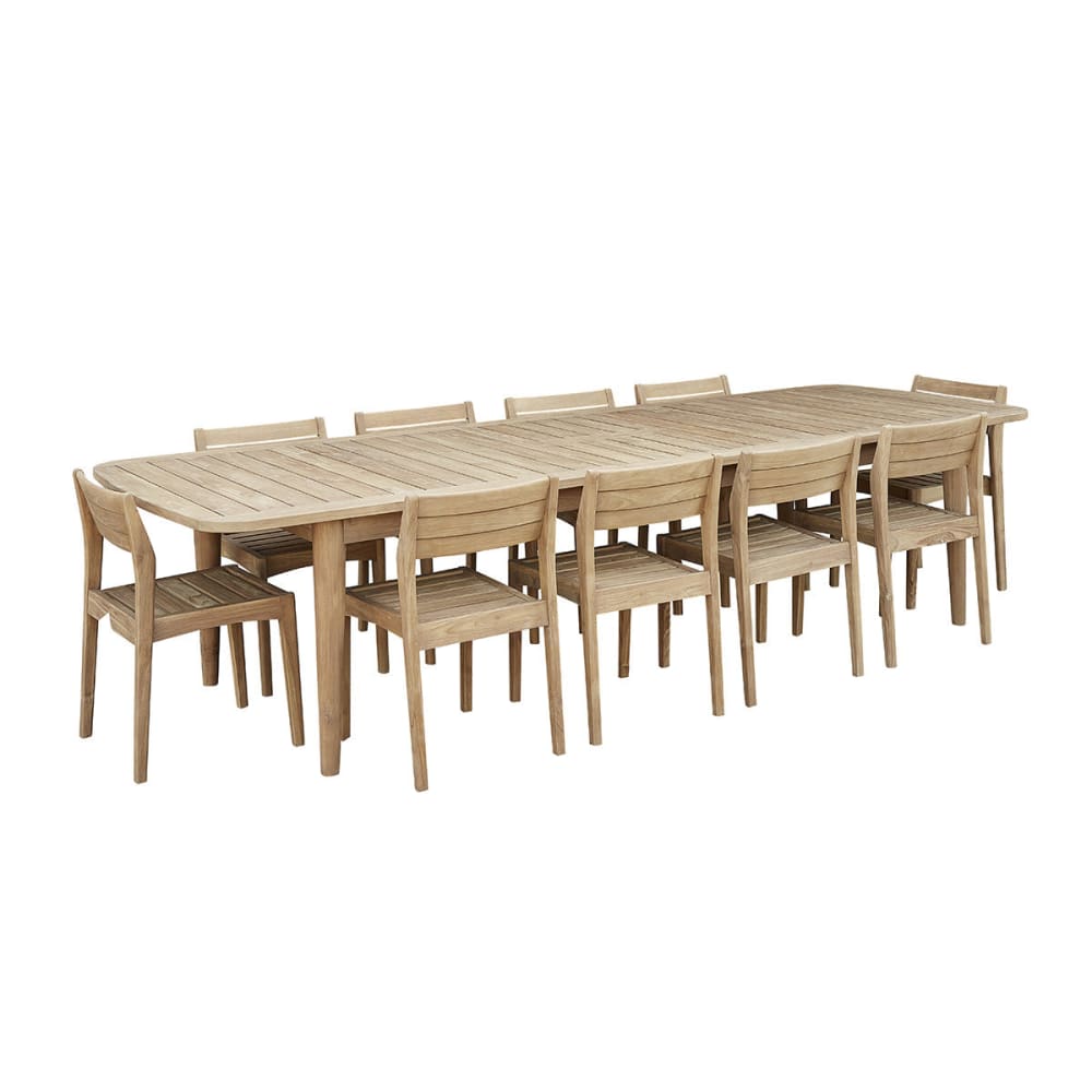 Salon de jardin en teck recyclé extensible 10/12 pers. - Maisons du Monde