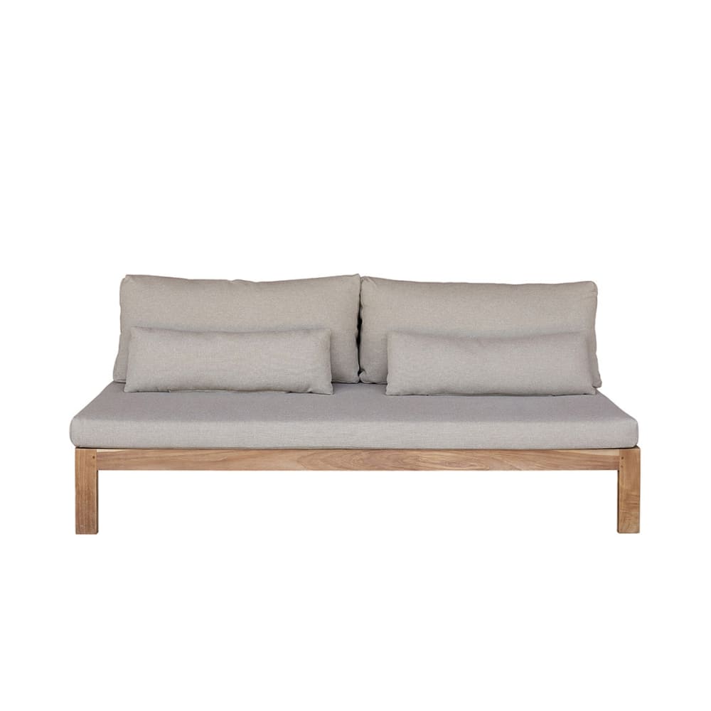 Canapé de jardin en teck massif taupe