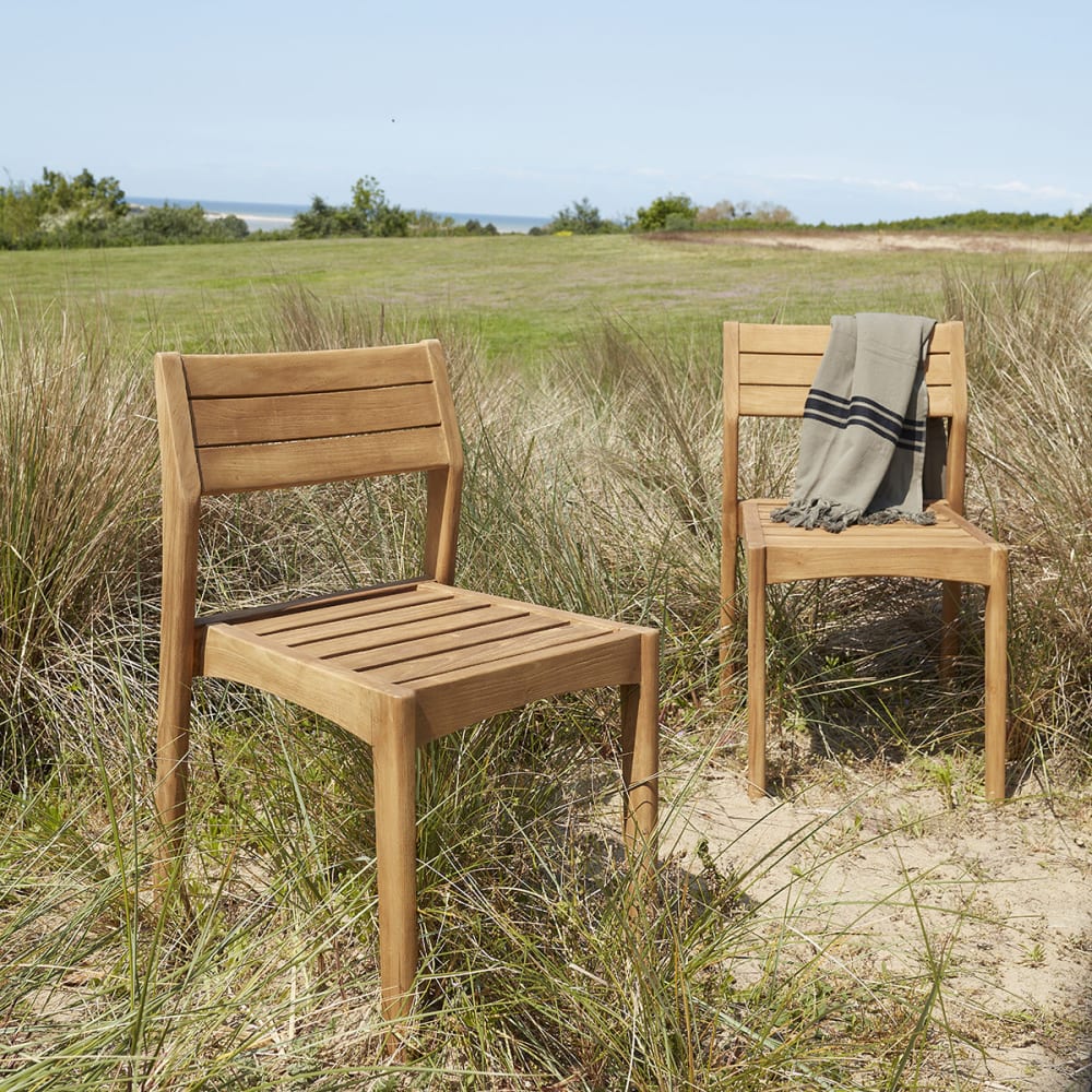 Chaise de jardin en teck recyclé (lot de 2) Chaise de jardin en teck recyclé (lot de 2)