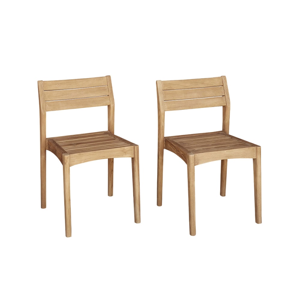 Chaise de jardin en teck recyclé (lot de 2) - Maisons du Monde