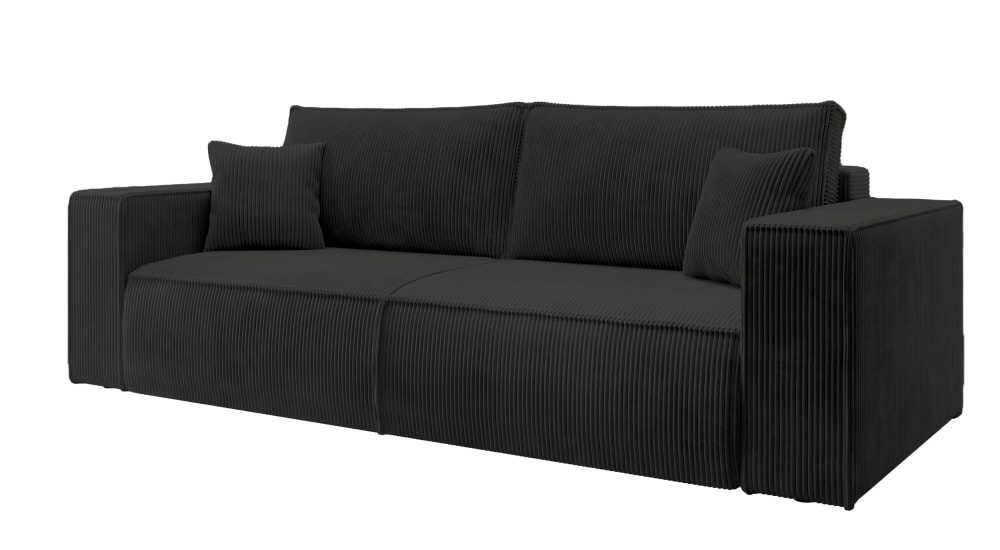 Selsey Schlafsofa Cordbezug Schwarz 257 cm style modern Schwarz Samt