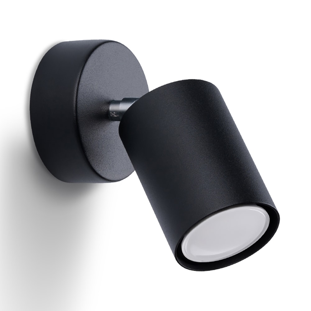 Applique Acier Noir GU10 1 Lemmi