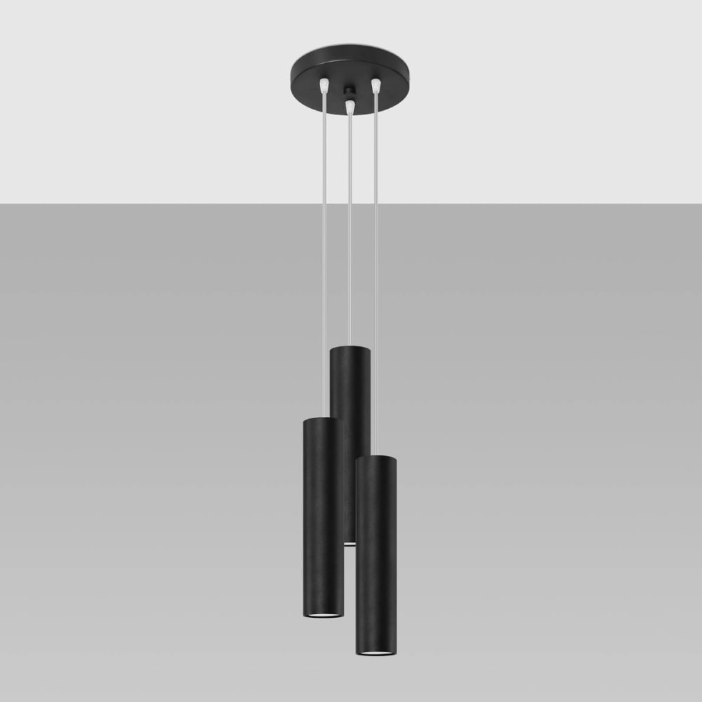 Lámpara de techo negro acero alt. 110 cm - Maisons du Monde