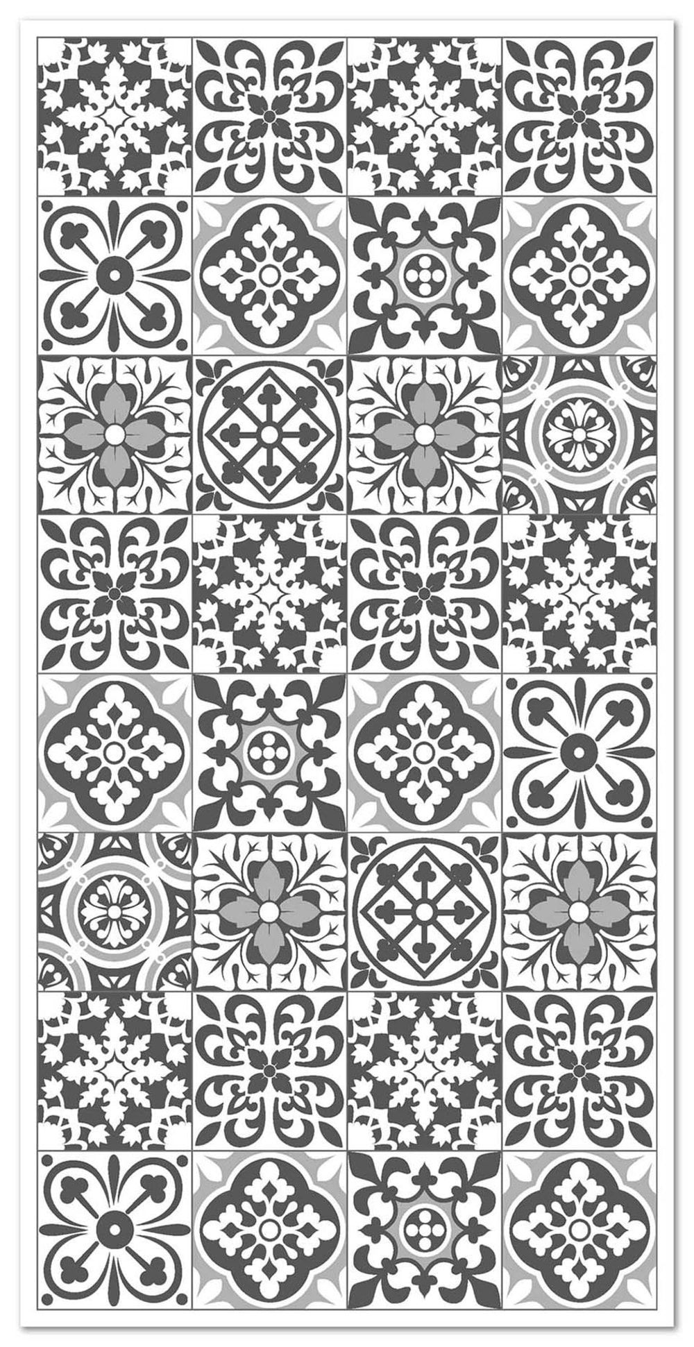 Tapis vinyle carreaux ciments triana gris 60x200cm