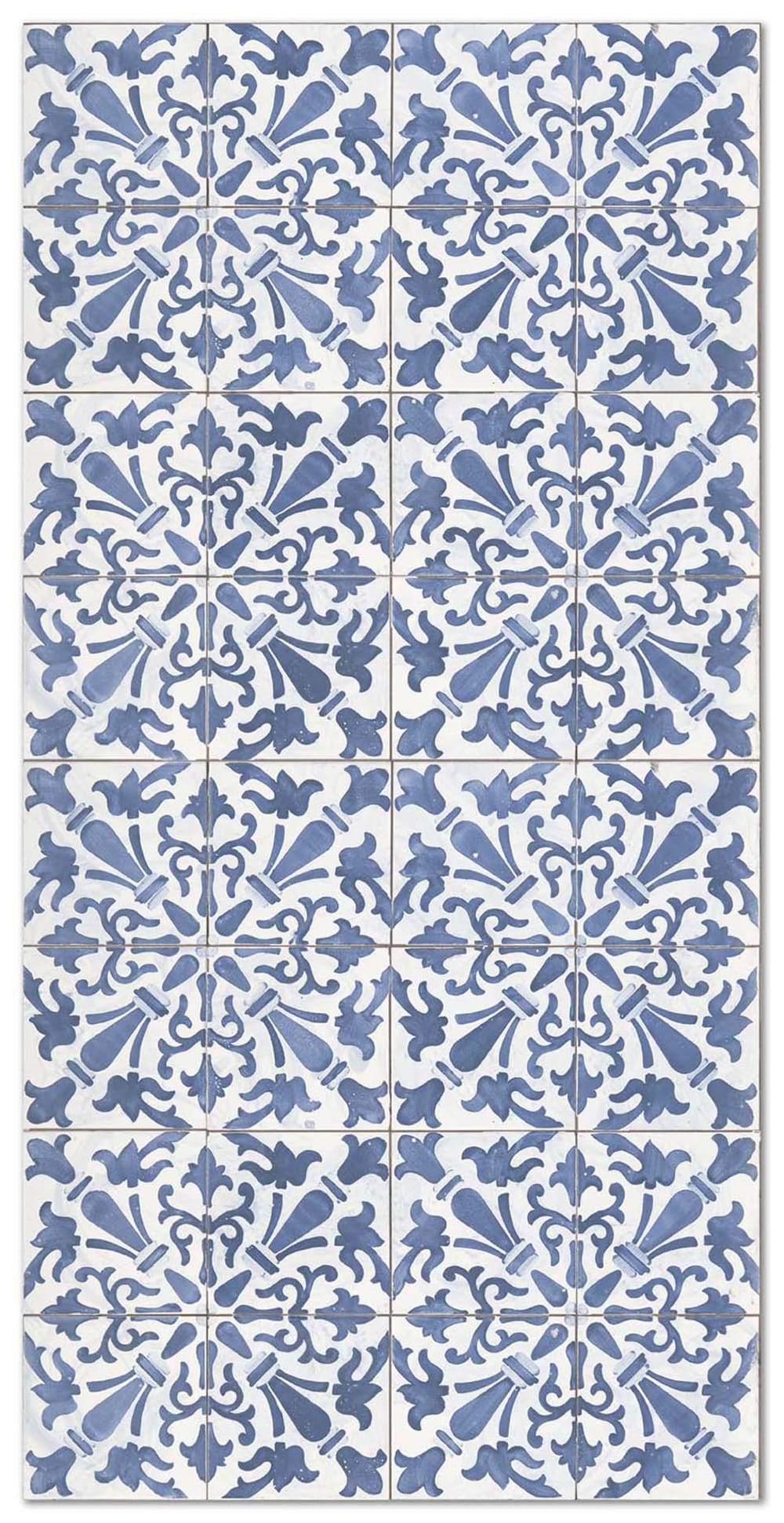 Tapis vinyle carreaux ciments géométrique bleu 200x200cm