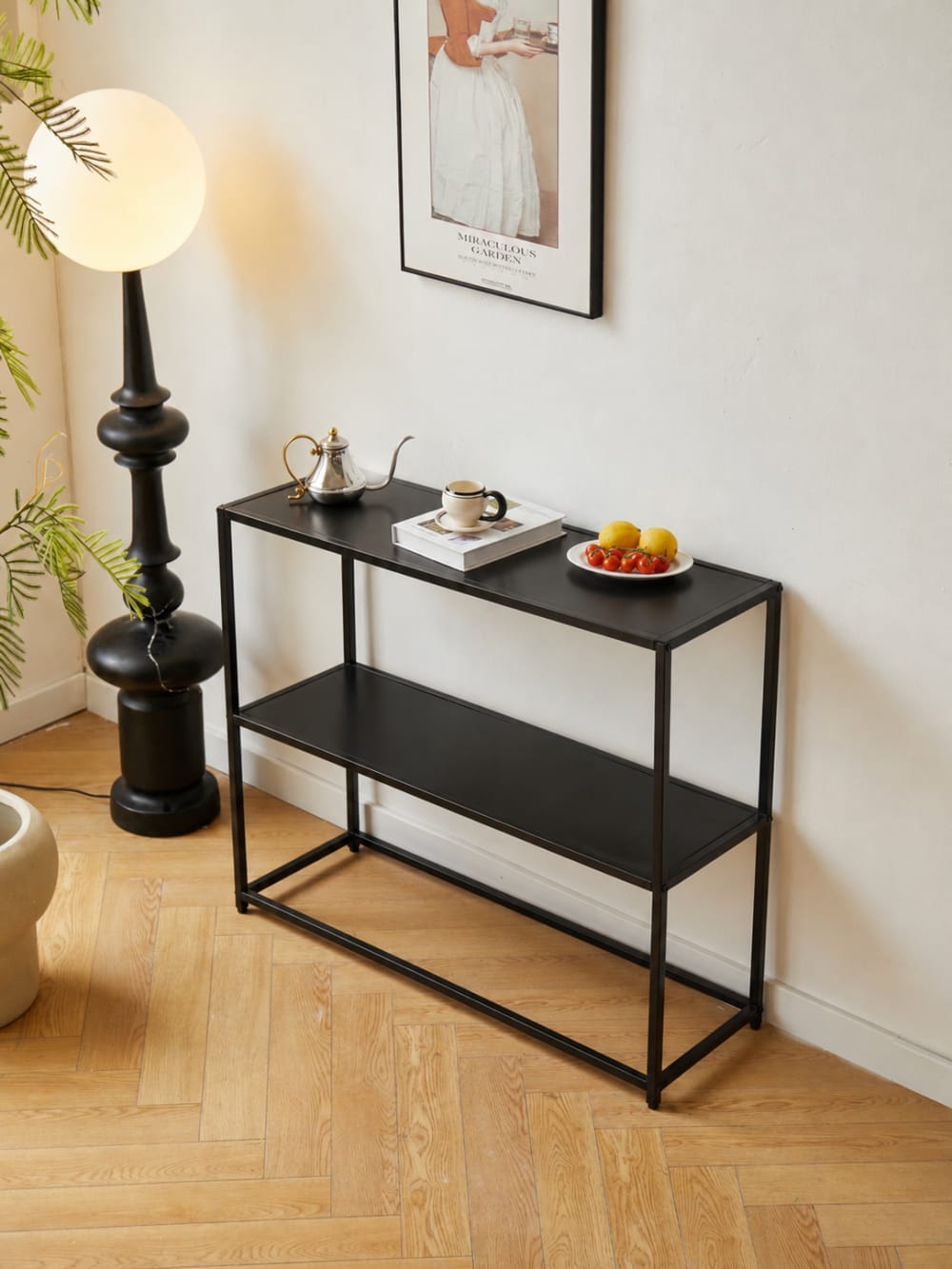 Nordlys Konsolentisch aus Metall Schwarz style industrial Schwarz Metall