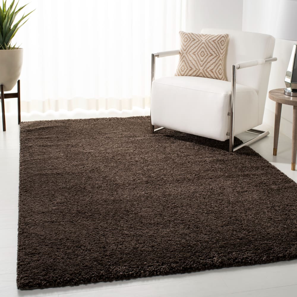 Tapis shag en polypropylène brun, 183 x 274 cm — vue 3