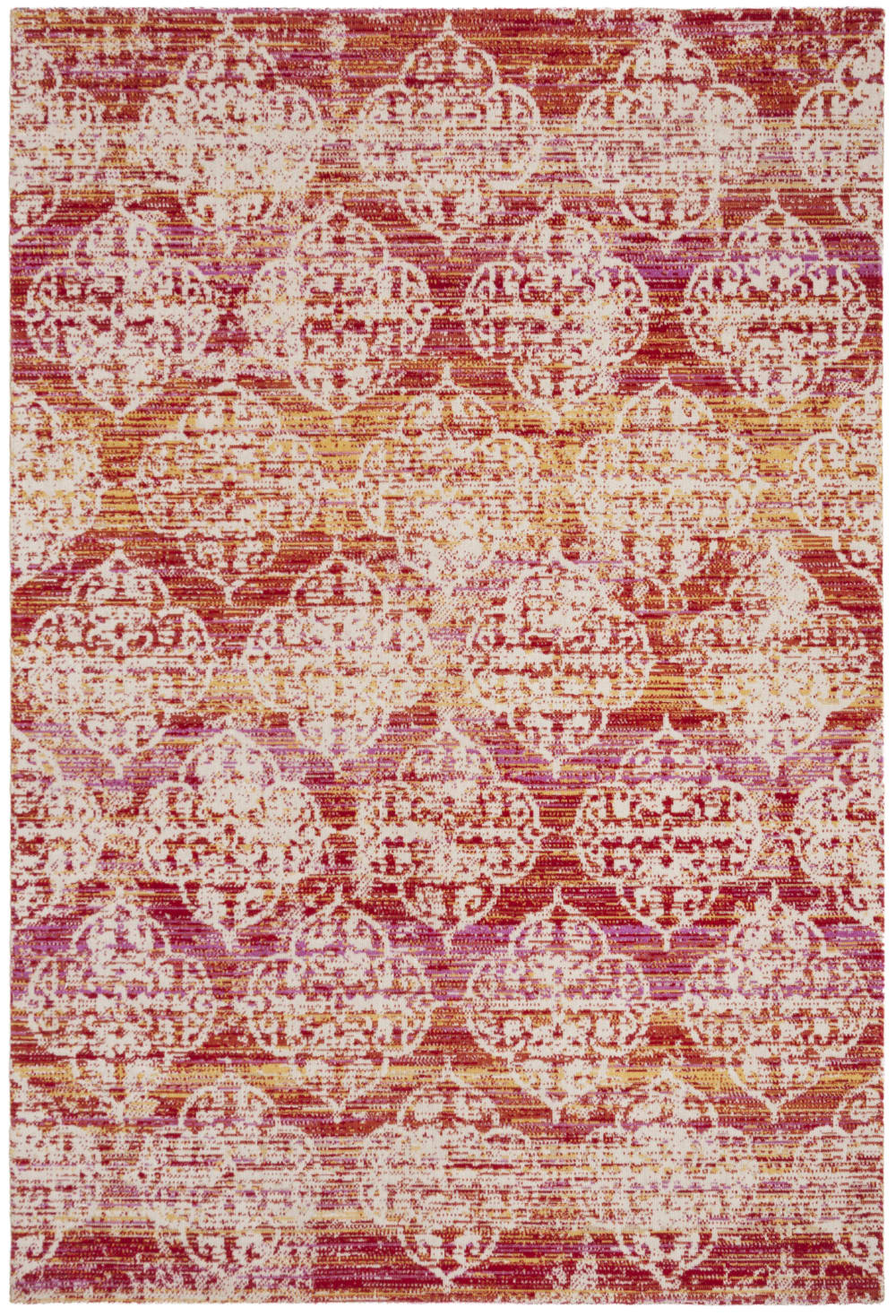 Alfombra de polipropileno rosa/multicolor, 155 x 229 cm