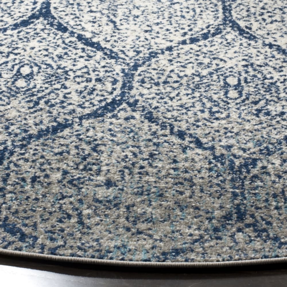 Tapis chic moderne en polypropylène bleu/argent, 201 cm — vue 4
