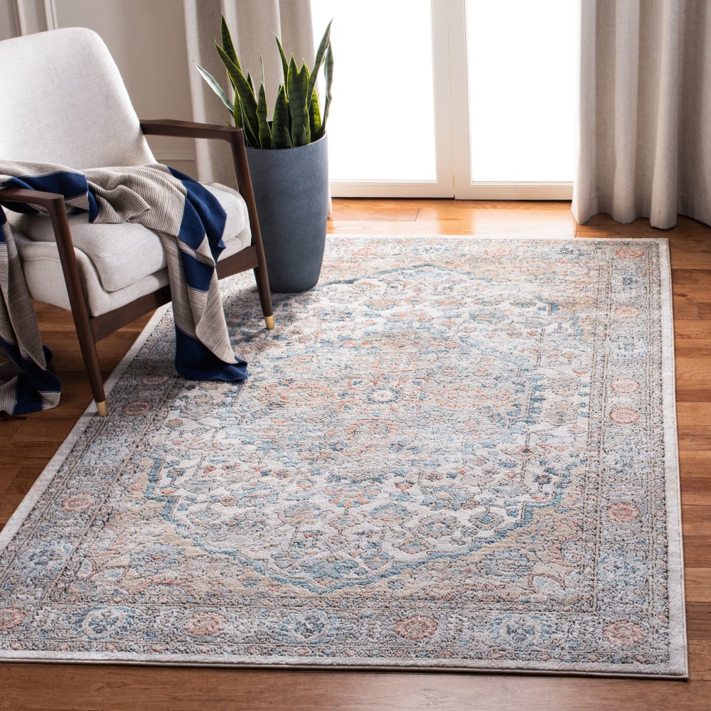 Tapis traditionnel en polypropylène gris/bleu, 155 x 229 cm — vue 3