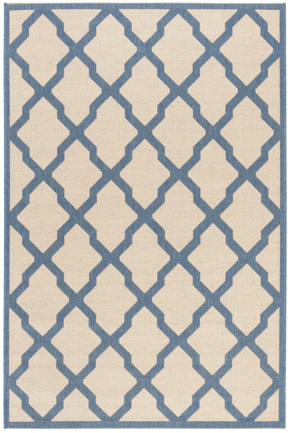 Alfombra enrejado de polipropileno beige/azul, 79 x 152 cm - Maisons du Monde