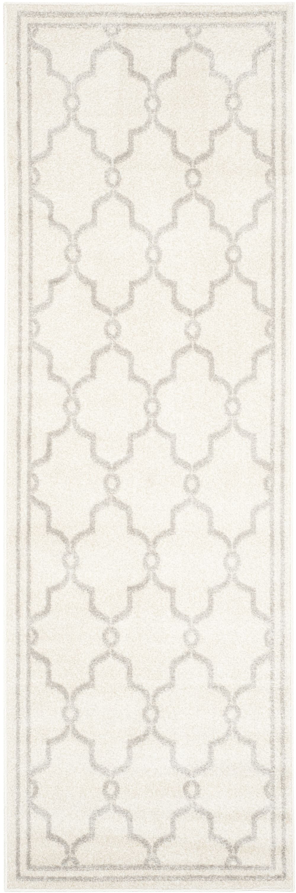 Tapis treillis en polypropylène blanc/gris, 69 x 213 cm