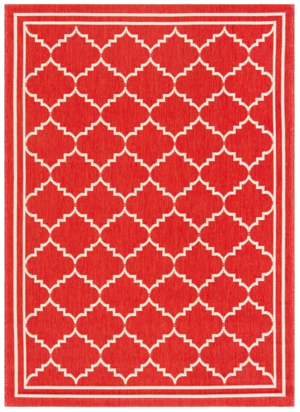 Tapis treillis en polypropylène rouge/beige, 122 x 170 cm - Maisons du Monde