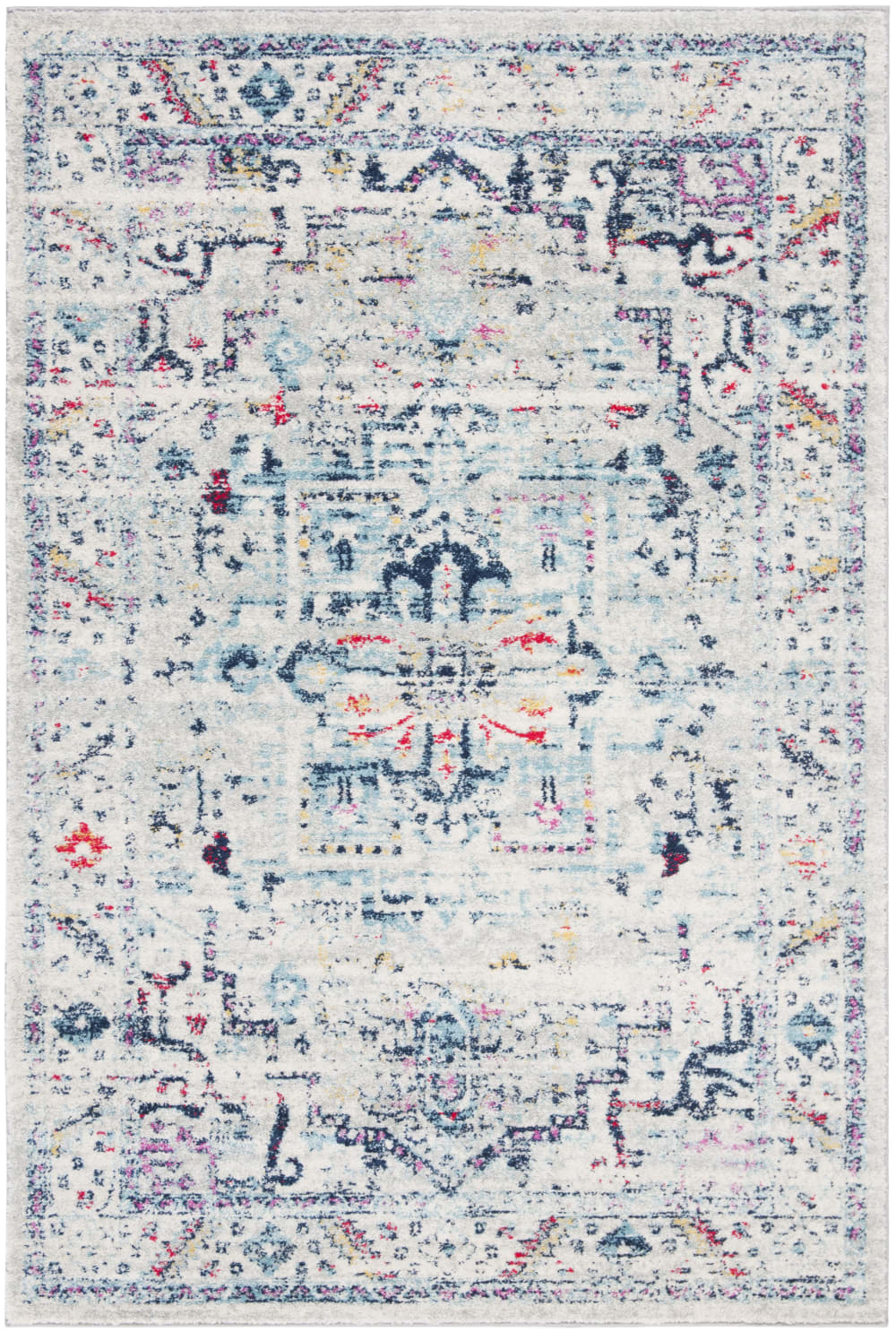 Tapis de transition en polypropylène gris/rose, 122 x 183 cm