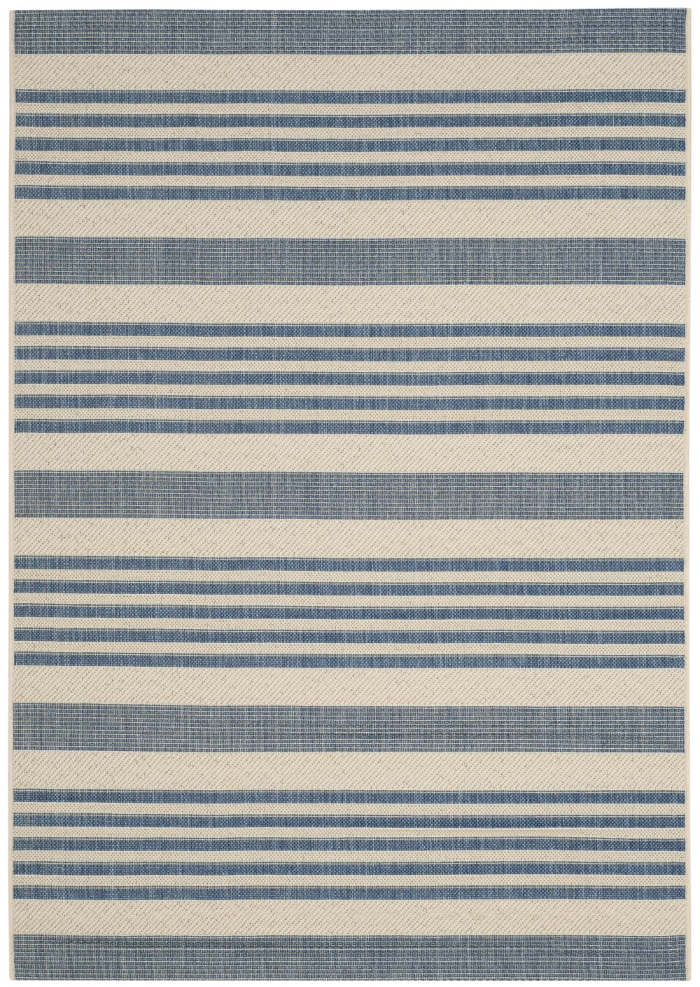 Safavieh Tapis rayé en polypropylène beige/bleu, 79 x 152 cm style classique chic - Pp - Polypropylène