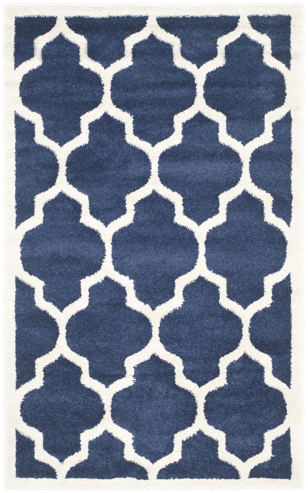 Tapis treillis en polypropylène bleu/beige, 122 x 183 cm