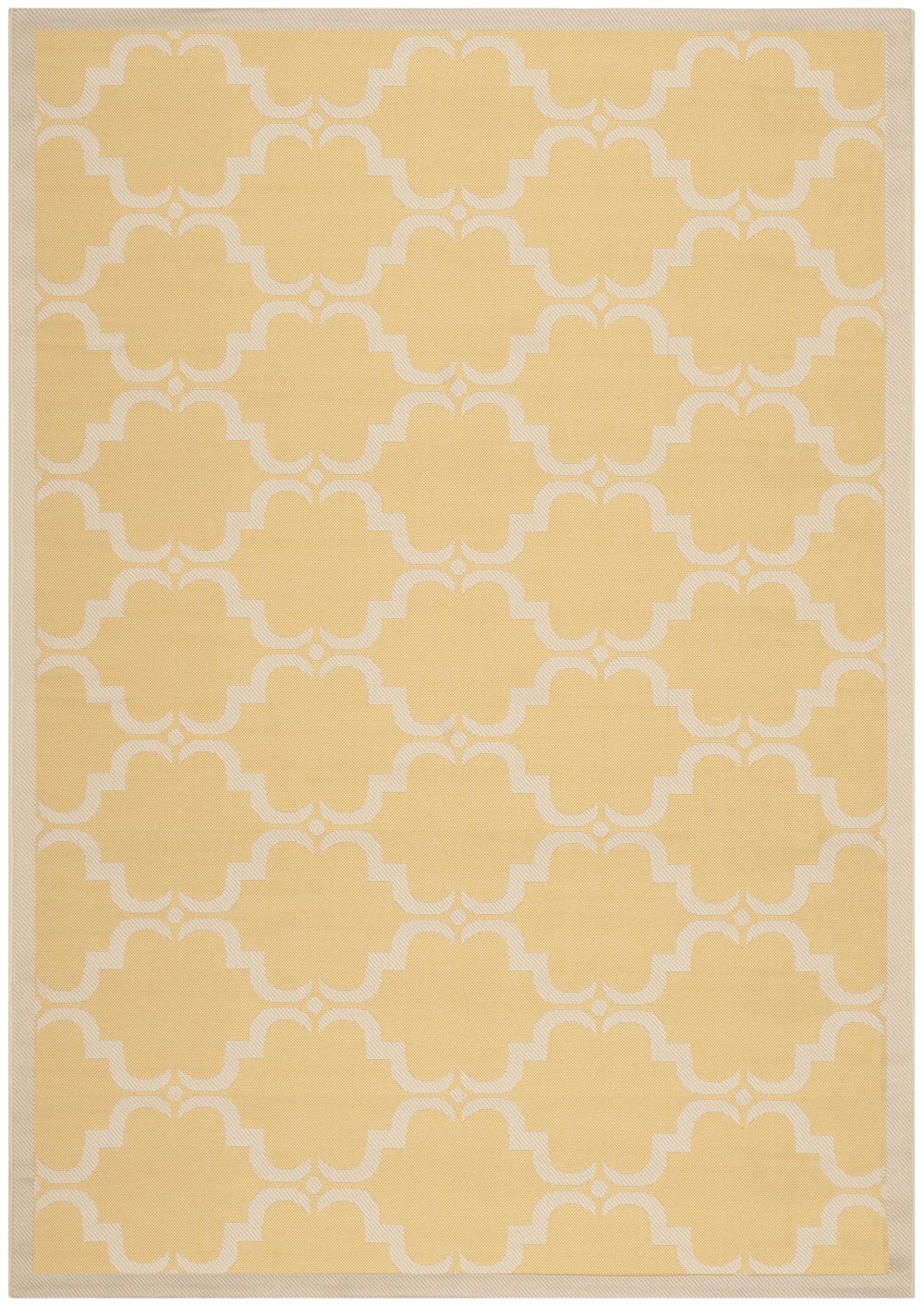 Tapis treillis en polypropylène jaune/beige, 201 x 290 cm - Maisons du Monde