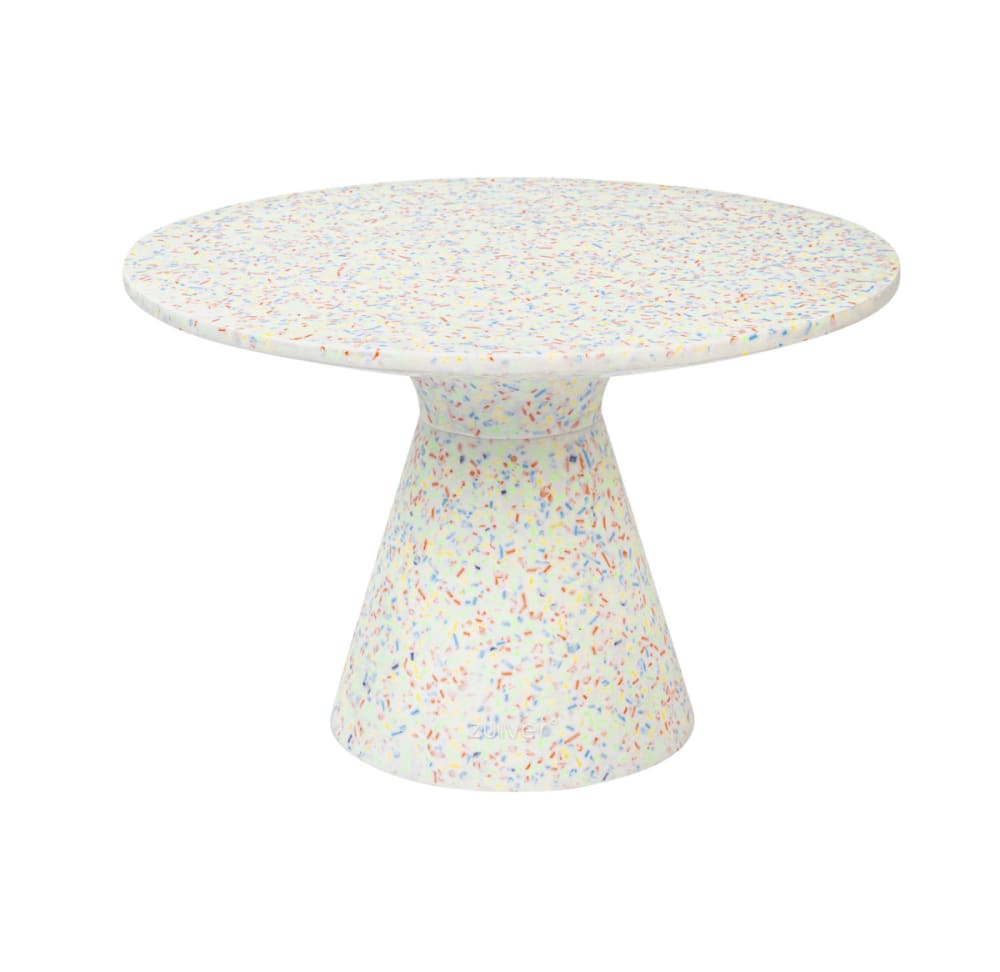 Zuiver Runder Beistelltisch aus recyceltem Kunststoff style modern Mehrfarbig Pvc - Polyvinlychlorid