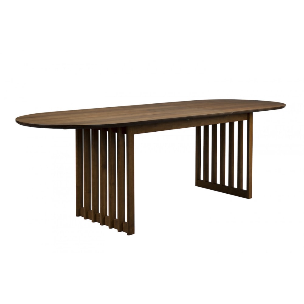 Dutchbone Ovaler Esstisch aus Walnussholz, ausziehbar von 200 bis 240 cm style modern Braun