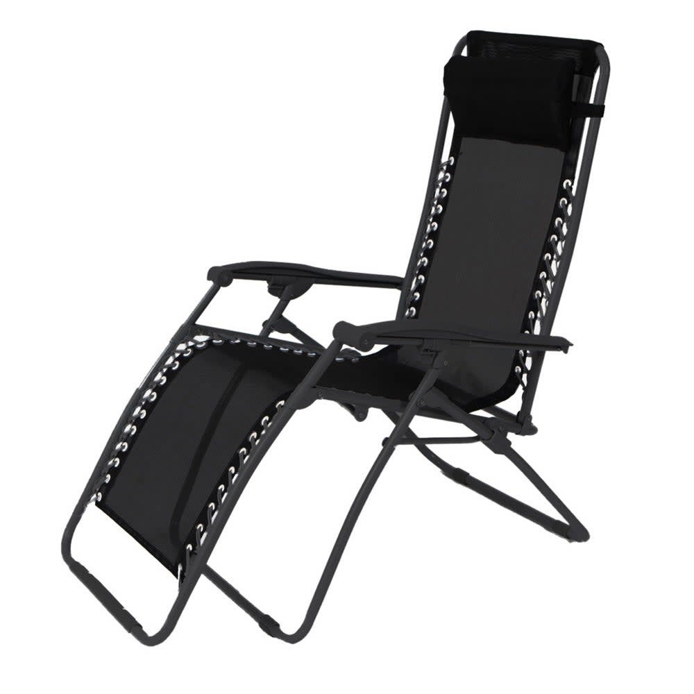 LDK GARDEN Tumbona playa plegable negro