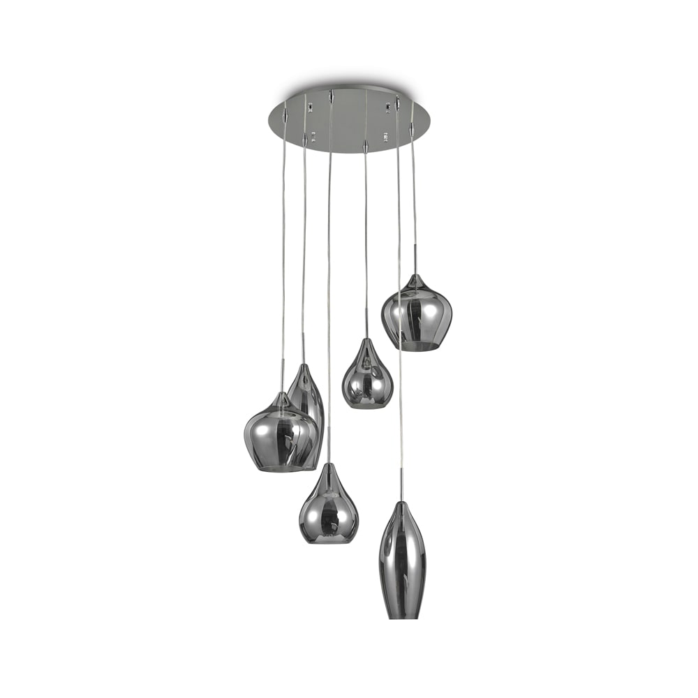 Sospensione Moderna Soft Metallo Fumè 6 Luci E14 - Metallo