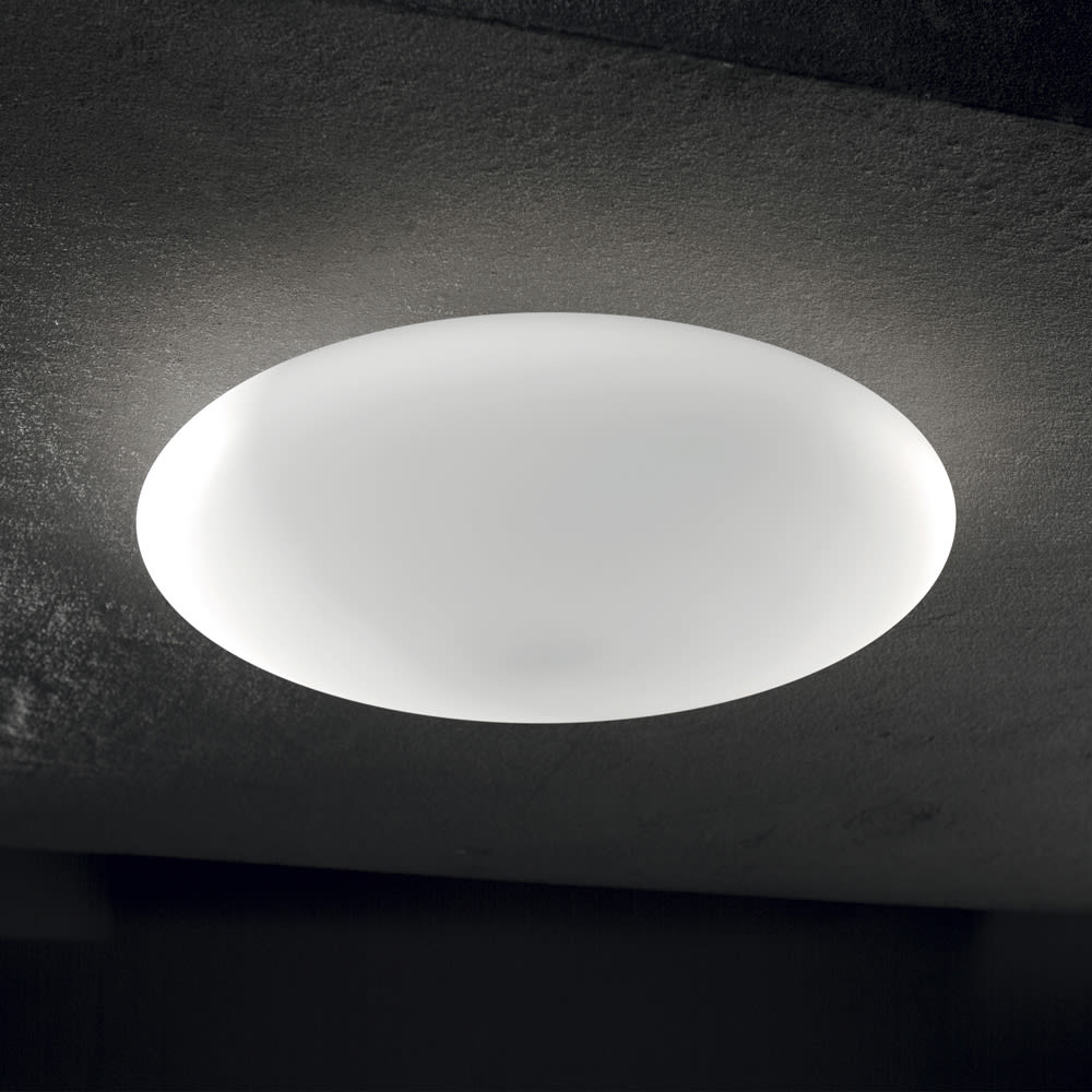 Plafoniera Moderna Smarties Vetro Bianco 2 Luci E27 - Ideal Lux