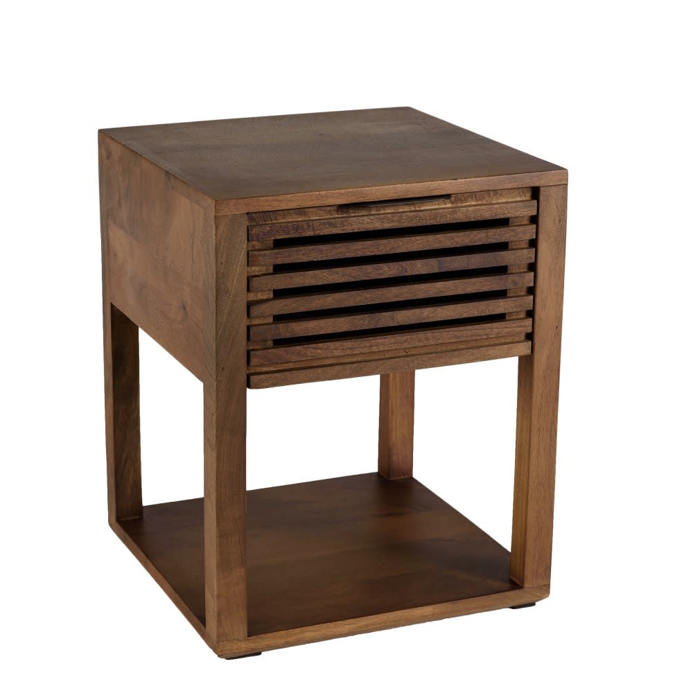 Chevet en bois de manguier 1 tiroir ajouré