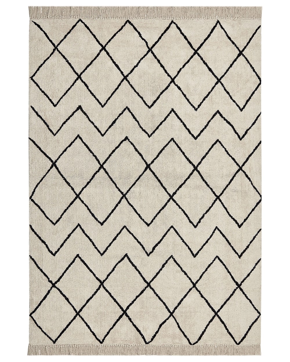 Kurzflor Teppich Aus Stoff 230 X 160Cm, Beige