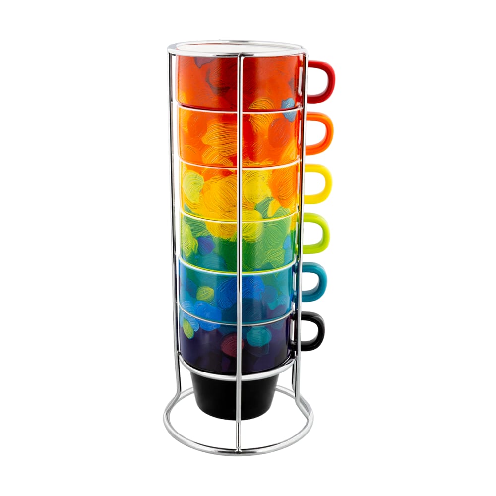 Tour de tasses cappucino multicolore acier inoxydable 26 x 0 x 0 cm Tour de tasses cappucino multicolore acier inoxydable 26 x 0 x 0 cm