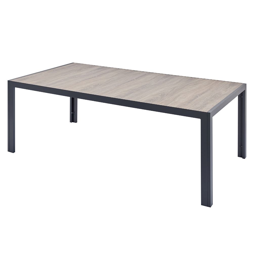 Table de jardin 10 places en alu et plateau effet bois