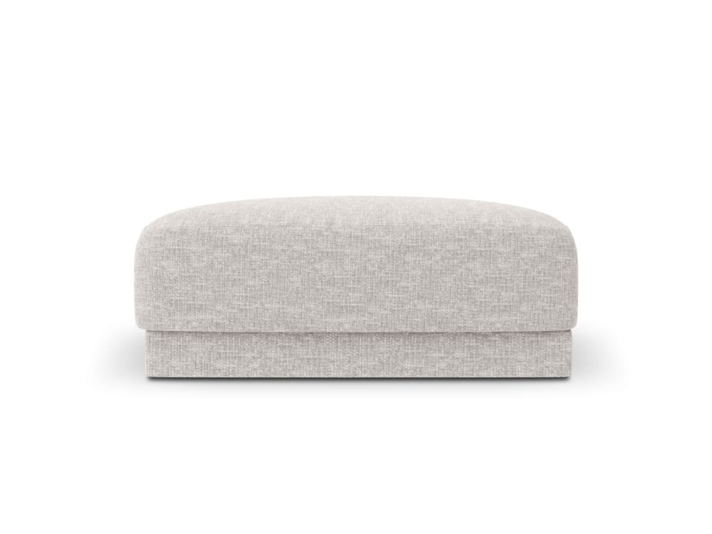 Pouf 1 place en tissu chenille gris clair