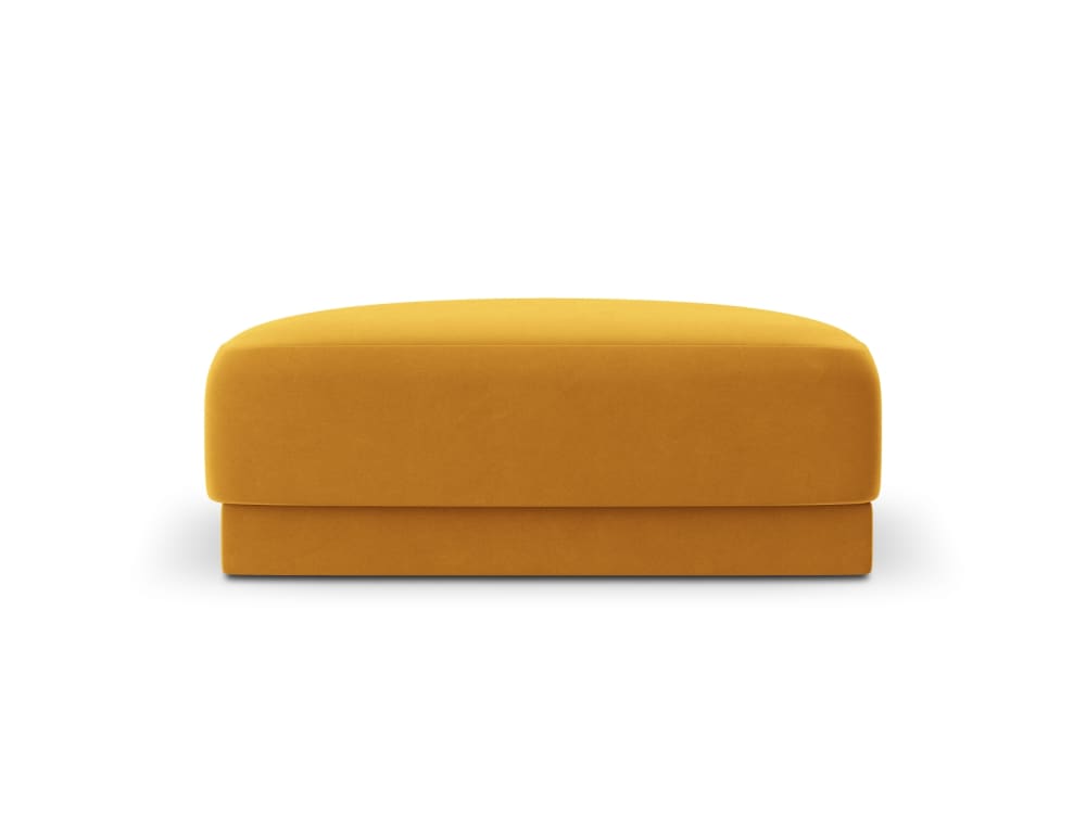 Pouf 1 place en tissu - jaune velours