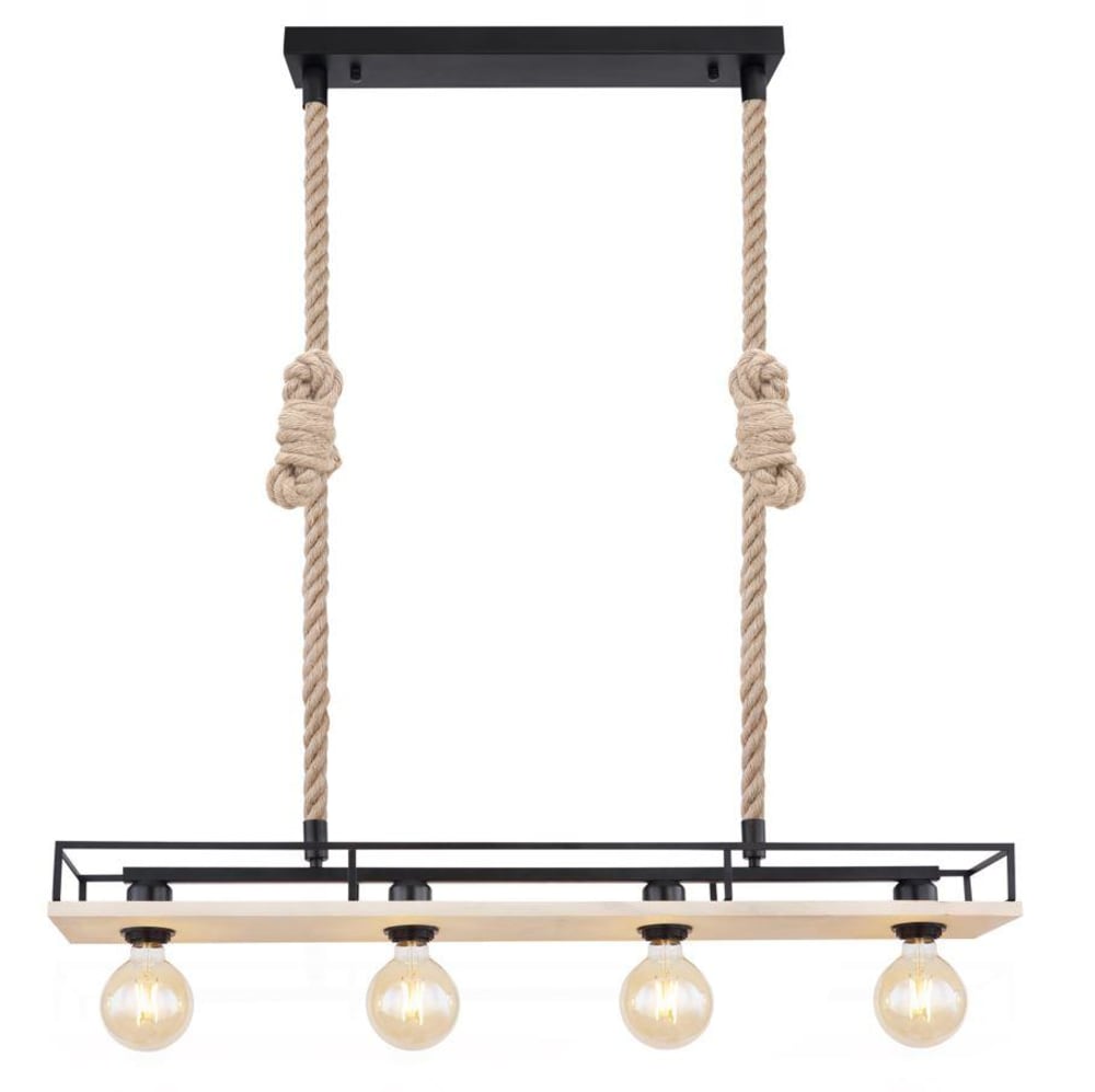 Globo Lighting Hängeleuchte Metall schwarz matt, 4x E27 - Metall