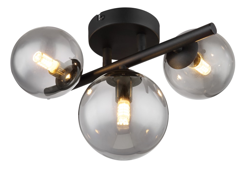 Globo Lighting Deckenleuchte Metall schwarz matt, 3x G9 LED - Metall