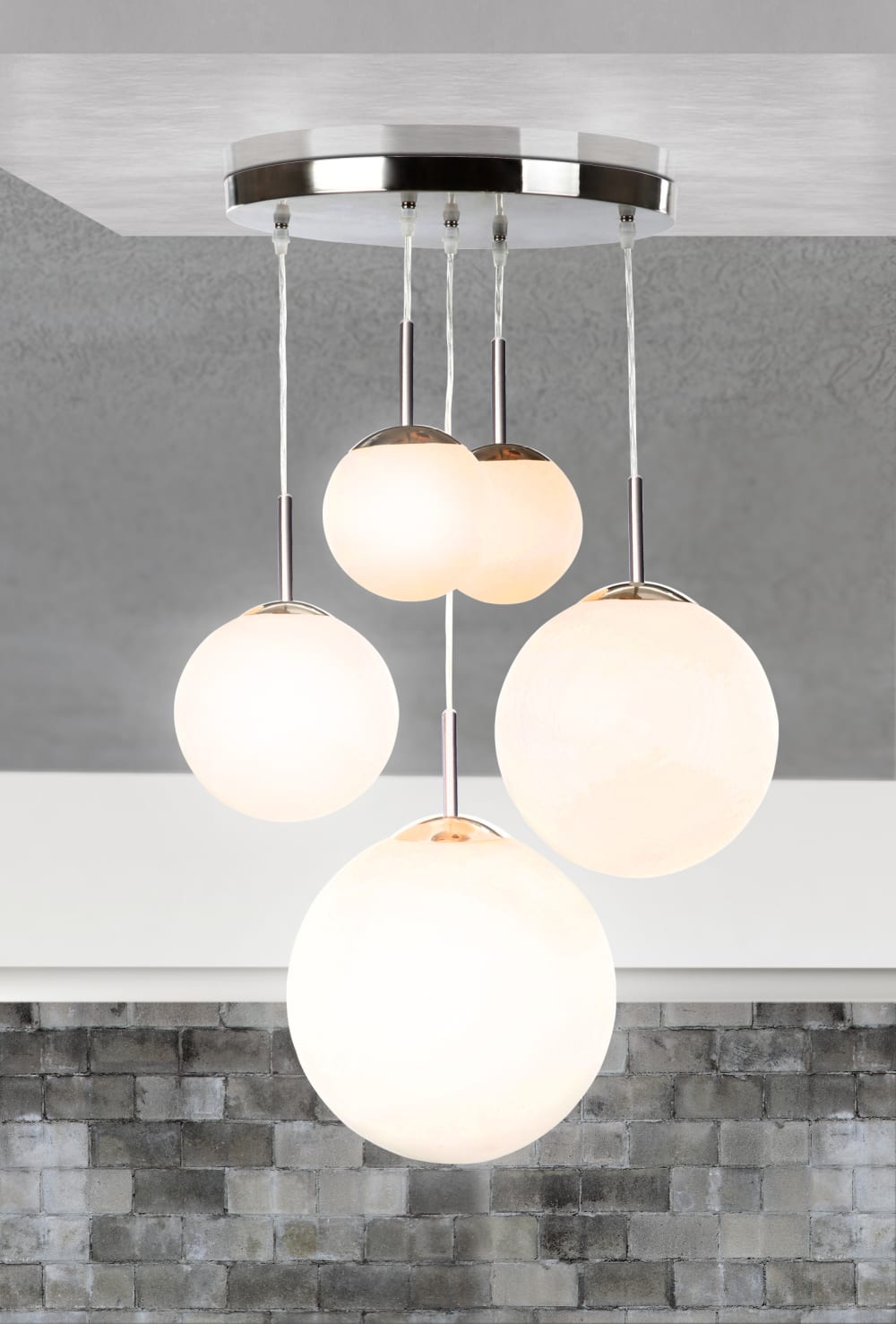 Hängeleuchte Metall Nickel matt, 2x E27 ILLU - Maisons Du Monde