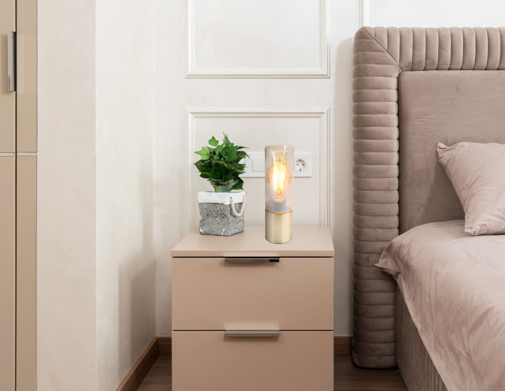 Lampe à poser métal couleur laiton, 30cm - Maisons du Monde