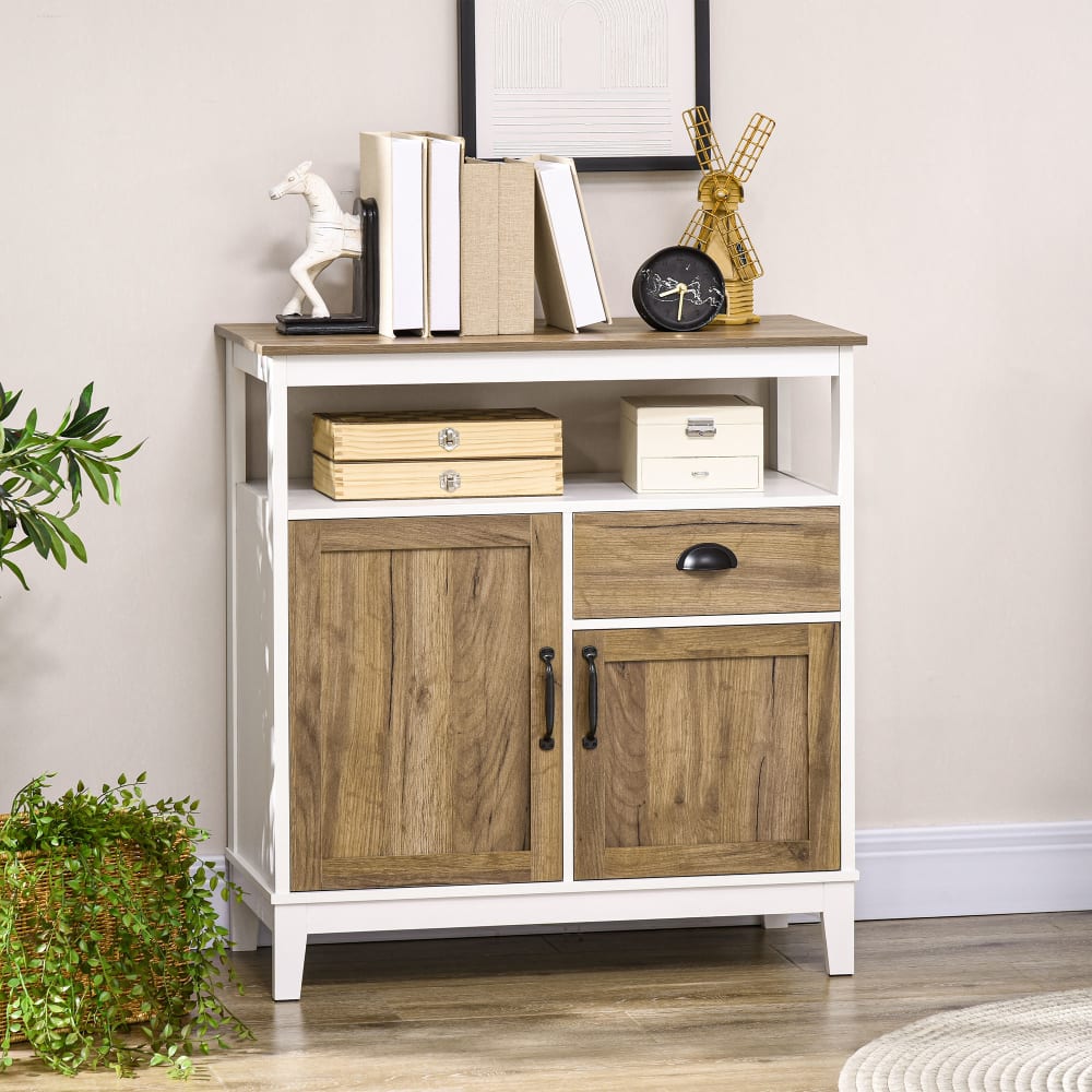 Armario de salón 76.6x35x81.5 cm marrón y blanco - Maisons du Monde