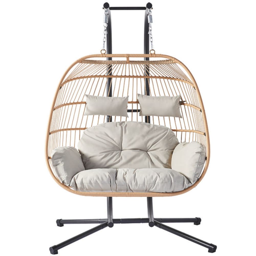 Fauteuil suspendu 2 places effet rotin
