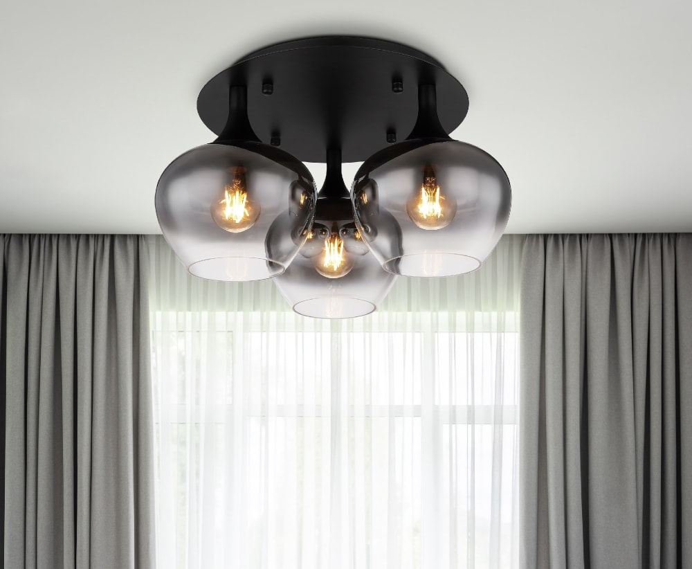 Plafonnier métal noir mat, 25,5cm — vue 3