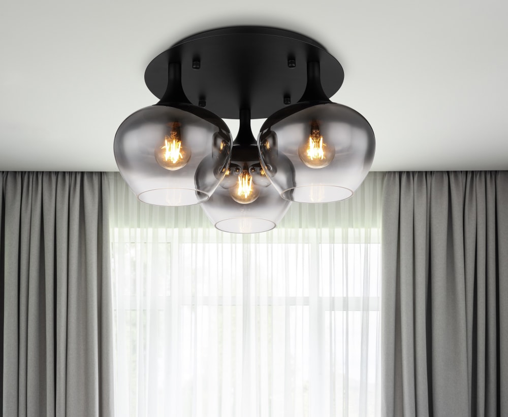 Plafonnier métal noir mat, 25,5cm — vue 4