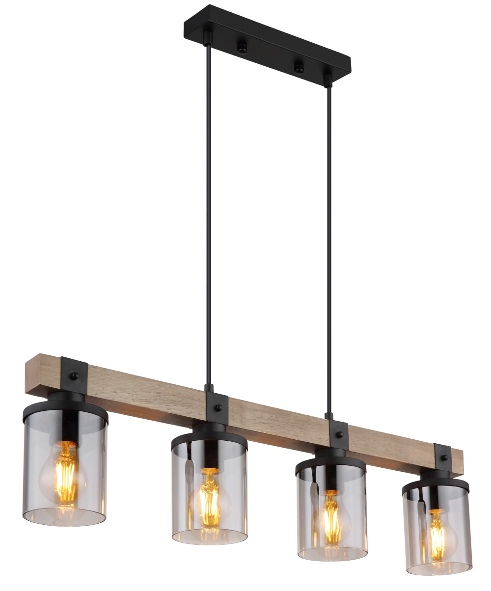 Globo Lighting Hängeleuchte Metall schwarz matt, 4x E27 - Metall