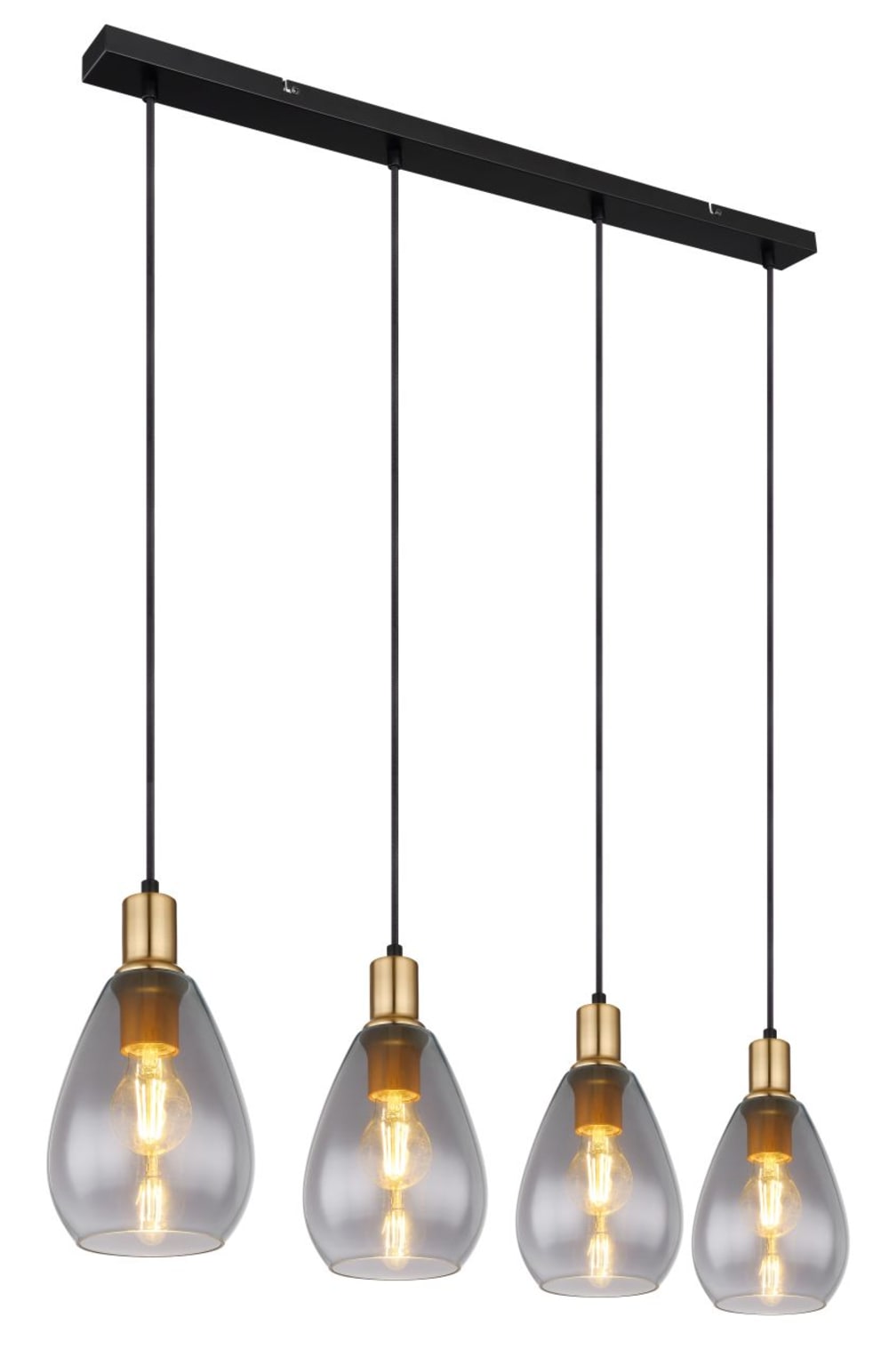 Globo Lighting Hängeleuchte Metall schwarz matt, 4x E27 - Metall