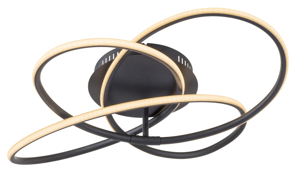 Globo Lighting Plafonnier métal noir mat, LED, 12,7cm