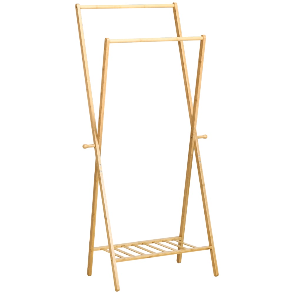 Perchero de pie 74x42x150 cm madera natural