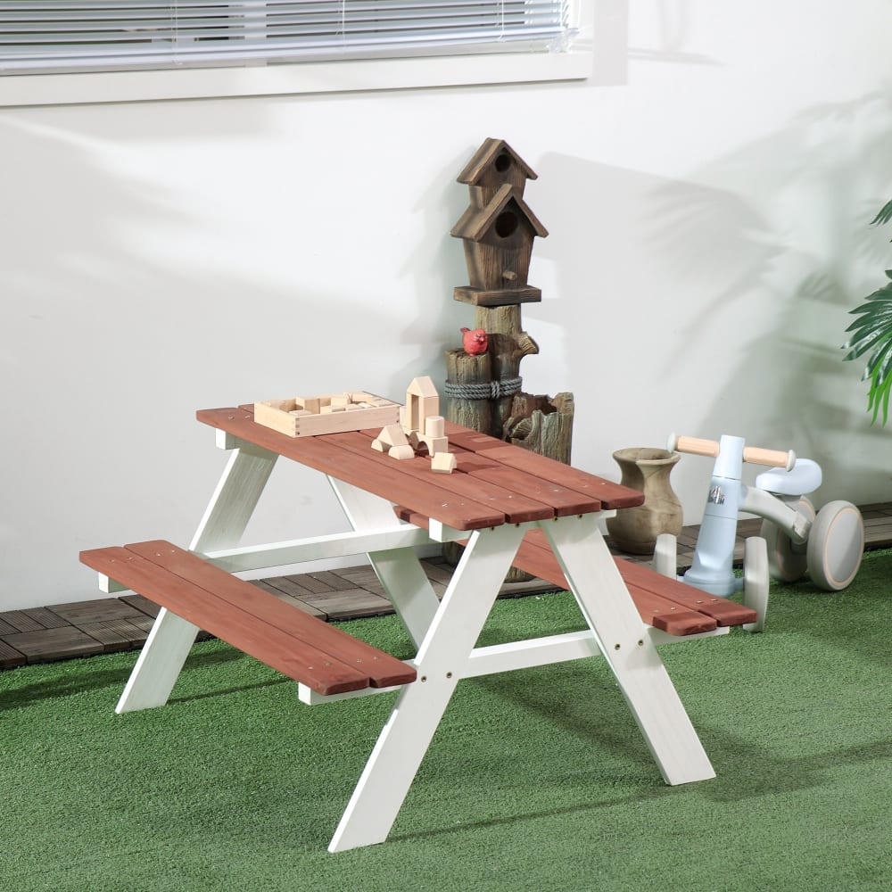 Mesa picnic infantil 89x79x50 cm marrón - Maisons du Monde